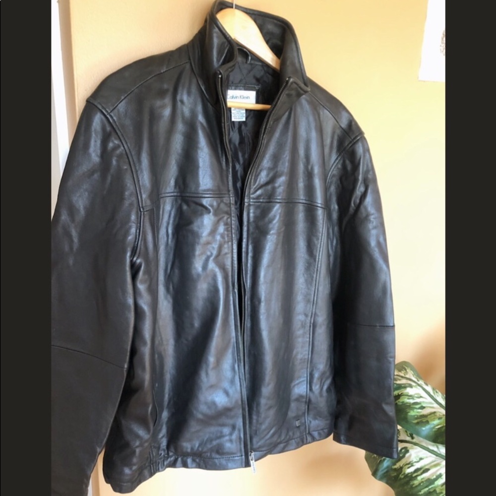 Calvin Klein Men Genuine Leater Jacket L